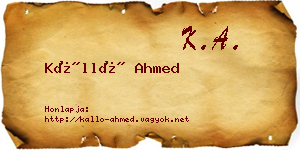 Kálló Ahmed névjegykártya